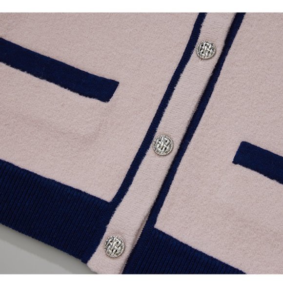 CHICJOC Women Wool and Cashmere Blended Cardigan with contrasting color … - Picture 16 of 16